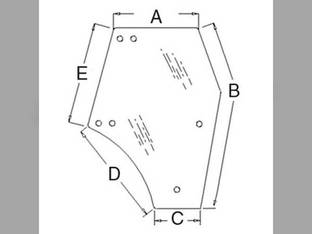 Cab Glass - Door RH Tinted Kubota M8540 M5040 M9540 M6040 M7040 3C581-70674
