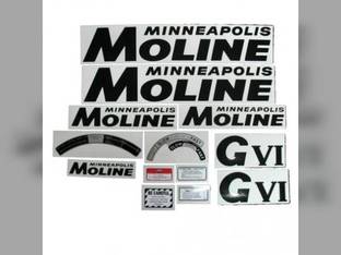 Tractor Decal Set G-VI Black Mylar Minneapolis Moline GVI