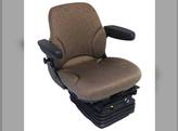 Seat Assembly - Air Suspension with Armrests Fabric Brown fits John Deere 4030 4230 4430 4630