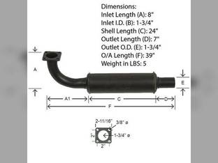 Muffler Kubota B7200 B1750 B6200 B1550 B5200 15751-12010