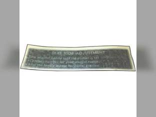 Seat Adjustment Decal Silver & Black Vinyl fits International Hydro 86 Hydro 100 504 544 656 666 686 706 756 766 806 826 856 966 1026 1066 1206 1256 1456 1466 1468 1566 1568 2706 2756 2856 2751019R1
