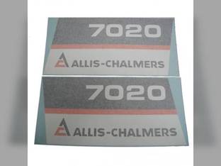 7020 Decal Set Side Panels Only with Black Chassis Vinyl Compatible with Allis Chalmers 7020