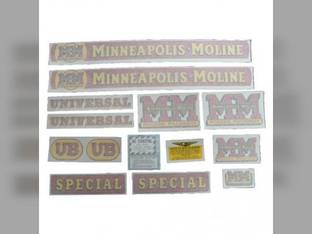 Tractor Decal Set UB Special Vinyl Minneapolis Moline UB