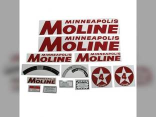 Tractor Decal Set Super 4 Star Red Mylar Minneapolis Moline SUPER 4 STAR