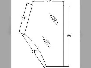 Cab Glass - Door LH Massey Ferguson 4235 4255 4260 4245 4265 4240 4225 4270 3804659M1