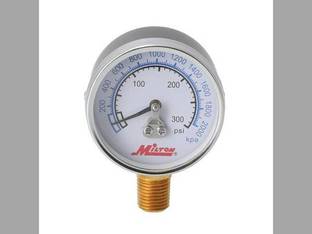 Milton Air Tool Inflator Gauge - High Pressure Bottom Mount 1/4