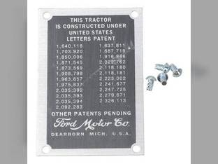 Patent Data Plate fits Ford 2N 9N 9N14001