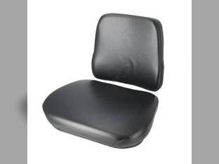 Seat Cushion Set - 2 Piece Deluxe Style Vinyl Black fits Case fits International 786 886 986 1086 1486 1586 fits Massey Ferguson 2675 2705 2745 2775 2805 4800 4840 4880 4900 fits White fits Versatile