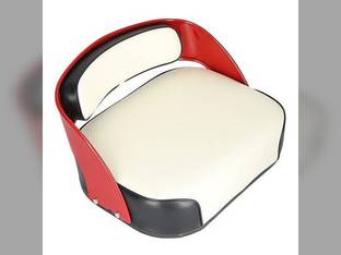 Seat Assembly - Restoration Quality Vinyl White with Black Trim fits International 460 560 660 372753R91