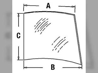 Cab Glass - Upper Door John Deere 4050 4960 4250 4650 4755 4450 4255 4055 4955 4850 4555 4760 4560 4455 R93150