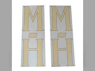 Tractor Decal Set M-H Fender Decals Yellow Vinyl Massey Harris 30 444 20 50 102 82 44 22 555 55 Mustang Challenger 101 203 Colt 201 202 81 Pacemaker 33 744 Pony 333 745