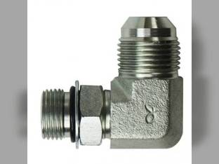 Hydraulic Adapter 90° Angle 3/8" Male JIC 37° 3/8" Male O-Ring Fitting