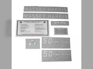Tractor Decal Set 50 Power Steering Vinyl Massey Harris 50