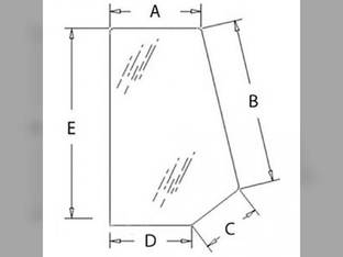 Cab Glass - Side Window Rear RH or LH New Holland LB75B LB75 LB75CP LB90 LB110 LB115 LB115B LB90B LB110B 85801628 Ford 675E 675 575 655 555 555E 575E 655E