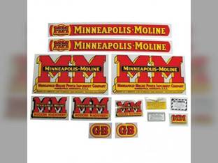 Tractor Decal Set GB Wide Fenders Mylar Minneapolis Moline GB