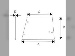 Cab Glass - Side Window RH or LH John Deere 2450 2850 1640 1950 2040 3040 2140 1550 1750 3640 2040S 2250 3140 1850 2650 L57977