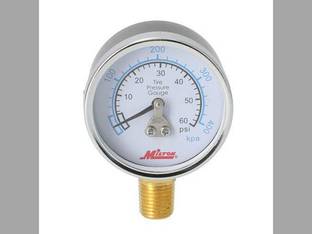 Milton Air Tool Pressure Gauge - Bottom Mount 1/4" NPT 0-60 PSI