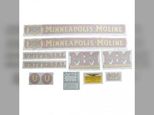 Decal Set U Vinyl fits Minneapolis Moline U
