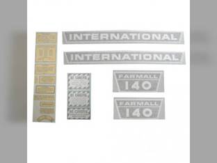 140 Decal Set Black/Chrome Vinyl International 140