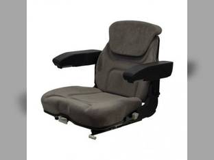 Seat Assembly Fabric Gray Fully Fold able Compatible with Massey Ferguson Case IH 1680 1660 Steiger McCormick Ford New Holland Allis Chalmers Deutz Versatile White International John Deere AGCO Case