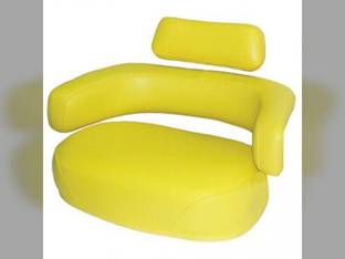 Seat 3- Piece Cushion Replacement Set Without Hardware Restoration Quality Vinyl Yellow Compatible with John Deere 4030 3010 7700 7700 4230 6600 6600 4630 3020 4320 4010 4000 4430 4020 2520 6620 6620