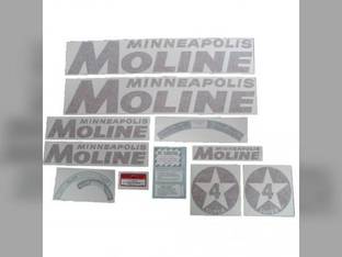 Tractor Decal Set Super 4 Star Red Vinyl Minneapolis Moline SUPER 4 STAR