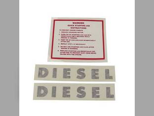 Tractor Decal Set Diesel Warning Quick Starting Instructions Vinyl Minneapolis Moline G708 G1350 M604 G900 G1000 U302 G704 M602 G1050 SUPER U302 M670 Super G705 G950 G707 G955 G706 M670