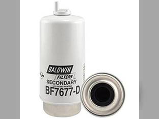 Filter - Fuel / Water Separator With Drain Secondary BF7677 D Compatible with John Deere Massey Ferguson New Holland TM150 TM140 TM130 TM125 TM135 Case IH MXM140 MXM130 MXM175 MXM120 MXM155 AGCO