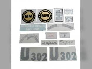 Tractor Decal Set Super U302 Vinyl Minneapolis Moline SUPER U302
