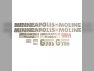 Tractor Decal Set G706 Vinyl Minneapolis Moline G706