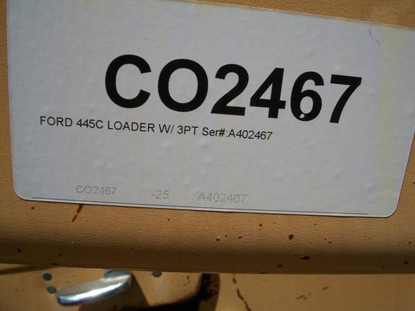 Ford 445C Tractor/Loader/Backhoe #A402467 BURTON FARM & CONSTRUCTION EQ ...