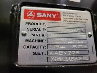 2022 Sany SY215/225