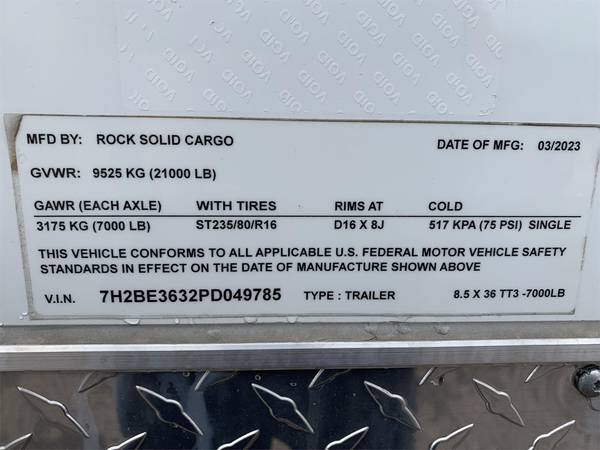 2023 Rock Solid Cargo 36 ft car trailer