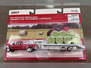 Case IH RAM PICKUP WITH TRAILER & BALES