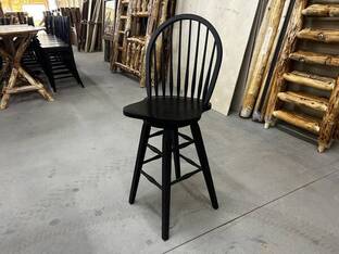 AMISH FURNITURE BLACK SWIVEL BARSTOOL