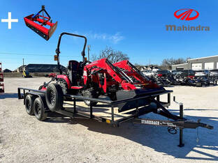 2025 Mahindra 1123 + Trailer + Rotary Cutter + Box Bla
