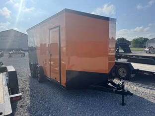 2026 United Trailers 7.5'X16' UJ 7K Orange/Black Blackout 7'4