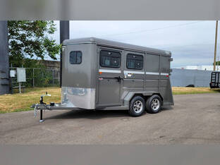 2026 Valley 6.5'X14' 7K Thoroughbred 2 Horse Charcoa