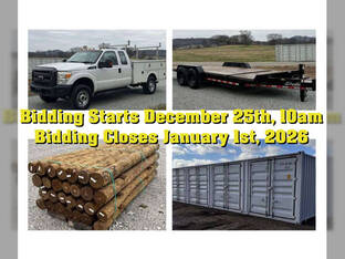 New Year’s Day Mega Eq Auction Bidding 12-25-25, 10am; Closes 1-1-26