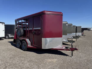 2026 Valley 6.5'X14' 7K 2 Horse Slant Valley Red Tra