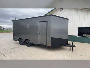 2026 United Trailers 8.5'X18' UJ 7K Charcoal Blackout 7'4