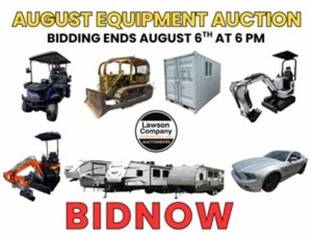 August Online Equipment Auction  Ends  August 6th at 6:00PM