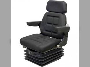 Seat Assembly - Deluxe Air Suspension Fabric Black fits John Deere fits New Holland fits Massey Ferguson fits Ford fits Case IH fits Allis Chalmers fits White fits AGCO fits McCormick