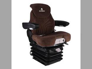 Seat Assembly - Grammer Air Suspension Fabric Brown fits John Deere 7520 7610 7710 7810 8100 AH227974 SJ26049 SJ27400 SJ30179 fits New Holland 87398040 fits Case fits Massey Ferguson fits Caterpillar
