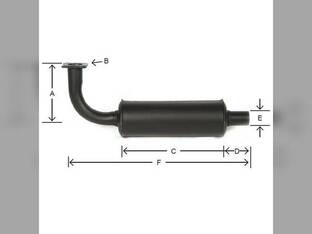 Muffler - Black fits John Deere 850 950 1050 1050 950 850 M802472