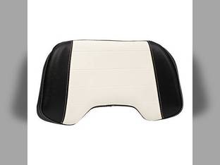 Seat Cushion Backrest - Vinyl Black & White Vinyl with Pleated Covering fits Allis Chalmers D10 D12 D14 D15 D17 D19 D21 170 175 180 185 190 190XT 200 220 7030 7050 70236460