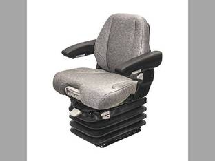 Seat Assembly - Air Suspension Grammer Style Fabric Gray fits John Deere fits New Holland fits Case fits Massey Ferguson fits Kubota fits Case IH fits Allis Chalmers fits AGCO fits McCormick