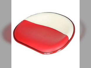 Pan Seat 4 Bolt Mount Vinyl Red and White fits International C Cub H M Super C Super H Super M Super MTA W6 100 130 140 200 230 240 300 330 340 350 400 404 450 460 504 606 2504 2606 351925R93