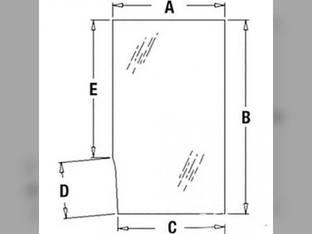 Cab Glass - Door Upper Left Hand fits John Deere 210C 310C 410B 410C 510 510C 315 610 210 210C 310 310C 315 315C 315CH 410 410B 410C 415 415B 510 510B 510C 515 515B 610 610B 610C 710 710B 710C T113463